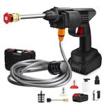 SILIVO 48V Cordless High-Pressure Power Washer Water Gun For Cars, Bikes, Cleaning - Rechargeable Electric Washer With Adjustable Nozzles & 5M Hose Pipe