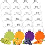 Elsjoy 24 Pack 10 Oz Plastic Bottles with Caps, Small Plastic Flask Bottles Reusable Round Flat Bottles, Mini Juice Bottles Disposable Beverage Container for Juice, Alcohol, Leak Proof