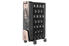 ORIENT Electric Comfort Collection 11 Fin Oil Filled Radiator 2900 Watts Room Heater with Fan (Black, Champagne Gold)