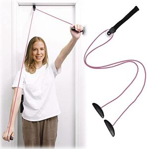 Shoulder Pulley Over The Door Physical Therapy System, Exercise Pulley, Alleviate Shoulder Pain and Facilitate Recovery from Surgery (Pink), FSA or HSA Eligible