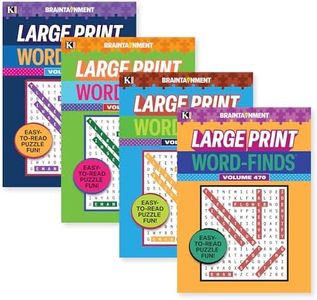 Kappa Large Print Word Finds 4 Titles, Large Print Easy to Read, Word Search Find Words Books for Adults Teens, Training Learning with Game, 4-Pack