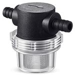 Dreyoo 1/2 Inches Water Pump Strainer, Compatible with 3/8 Inches Hose Barb in-Line Strainer Twist-On Pipe Sprayer Filter for Water Pump 12V DC 80 PSI RV Camper Marine Boat Lawn (1)