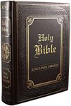 KJV Holy Bible, Classically Illustrated Heirloom Family Bible, Faux Leather Hardcover - Ribbon Markers, King James Version, Dark Brown/Gold (KJV Family Editions)