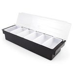 Bar Top Food & Condiment Dispenser, 6 Tray Garnish Server Station by Cocktailor, Black, 19 Inch x 5.5 Inch x 3.5 Inch