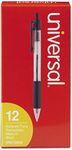 Universal UNV15530 1 mm Comfort Grip Retractable Ballpoint Pens - Medium, Black (1 Dozen)