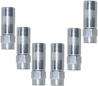 HANTUO - 6 PCS Grease Gun Nozzle tip, Grease Nozzle Metal Replacement Grease tip Nozzle Fitting Nipple Grease Gun Lubrication Accessories, Steel Copper Grease Gun