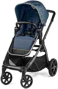 Peg Perego Ypsi – Compact Single to Double Stroller – Compatible with All Primo Viaggio 4-35 Infant Car Seats & Ypsi Bassinets - Made in Italy - New Life (Blue) Innovative Eco-Sustainable Fabric