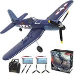 RC Plane 4 Channel Remote Controlled Aircraft Ready to Fly, One Key Aerobatic and One-Key U-Turn, Easy Control for Beginners, F4U Corsair RC Airplane Best Gift for Advanced Kids LEAMBE