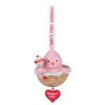 Hallmark Keepsake Christmas Ornament 2022 Year-Dated, Baby Girl's First Christmas, Pink Bird (1599QGO2283)