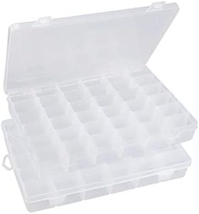 Beoccudo Tackle Box Fishing 3600 Tackle Box Organizer 2 Pack Clear Tacklebox Bead Organizer Box Plastic Organizer Tackle Storage Boxes with Dividers