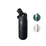 LARQ Bottle Swig Top 23oz - Insulated Stainless Steel Water Bottle with Built-in Silicone Handle | Thermos, BPA Free | Reusable Water Bottle for Sports, Gym, and Travel, Obsidian Black