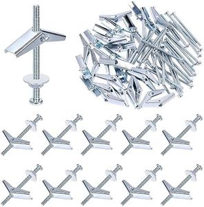 Tanstic 30 Sets 1/8 Inch Toggle Bolt and Wing Nut Assortment Kit, Butterfly Toggle Anchors with Wing Nuts, Hex Nuts, Washers, Hollow Drywall Anchors and Screws for Drywall