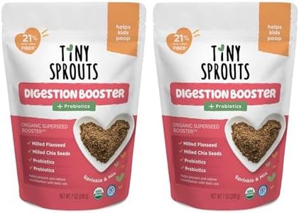Tiny Sprouts Organic Milled Chia & Flaxseed Digestion Blend + Probiotics + Vitamin D3 | Kids Natural Constipation Support & Gut Health Booster | Prebiotic Fiber, Omega-3, Iron, Zinc | Apple & Cinnamon Superseed Blend | 7 oz x 2 Pack