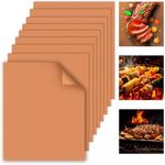 WIBIMEN Grill Mats for Outdoor Grill, Copper 9pcs Grill Mat, 100% Non-Stick PFOA Free 15.75 x 13", Heavy Duty, Reusable and Easy to Clean - Gas Charcoal & Electric BBQ