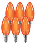 EDISHINE Dimmable Orange Light Bulb, 5W Equivalent 60W, C35 LED Filament Light Bulb, E12 Socket, Clear Glass Edison Bulb for Christmas, Halloween, Holiday, Porch, 6 Pack, UL Listed