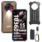 Ulefone Armor X16 Rugged Smartphone, 10360mAh 33W AI Phone, 48MP+20MP Night Vision, 128GB/2TB, MTK G91, Android 15, 6.56" 3 Card Slots, NFC IP68/69K Waterproof 4G Dual SIM-Free Unlocked Mobile Phones