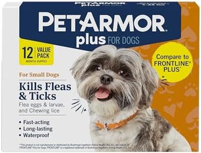 PetArmor Plus Flea and Tick Prevention for Dogs, Dog Flea and Tick Treatment, 12 Doses, Waterproof Topical, Fast Acting, Small Dogs (5-22 lbs)