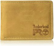 Timberland PRO Men's Leather RFID Wallet with Removable Flip Pocket Card Carrier, Wheat/Pullman, One Size