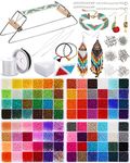 Jexine Bead Loom Kit for Adults Beading Loom Supplies 48000 Pcs Glass Seed Beads Bracelets Jewelry Earring Making Tools Birthday Graduation Gifts for Girls DIY Craft