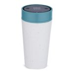 Circular & Co Insulated Reusable Coffee Cup - 12oz/340ml - Medium Travel Mug - 100% Leakproof & Lockable - Push Top, One Hand Open, 360 Drinking Coffee Tumbler - Recyclable - BPA Free, Dishwasher Safe