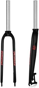 ZTZ 1-1/8" 26/27.5/29" Aluminum Alloy Rigid Disc Brake MTB Fork, 28.6mm Threadless Straight Tube Superlight Mountain Bike Front Forks (Red, 27.5)