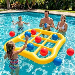FADAWU Pool Toy Set for Kids, Tic-Tac-Toe Pool Floats Fun Toy Kit for Adults Teens, Water Fun Pool Game Accessories for Outdoor Party, Summer Pool Inflatables Stuff