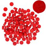 WARFEL 102 Pieces Octagon Wax Seal Beads, Premium Sealing Wax Beads for Letters and Certificates, Valentine’s Day Cards, Wedding Invitations, Gift Wrapping, Christmas Card (Red)