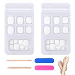 JSRQT 48 Pcs Fake Toe Nail Art Tips Full Cover Short Fake Toe Nails for Women Girls French Artificial Manicure Fake Toe Nails False Toenails Natural Toenails Nail Art Design White False Nails