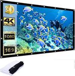 SAVSOL 96 inch Projector Screen,4K 16:9 Portable Eyelet Premium Video Foldable Projection for HD Home Theater Cinema Anti-Crease Indoor Outdoor Office Classroom (213 cm (W) x 120 cm (H))