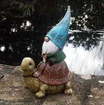 Gilbert the Gonk sitting on Tommy the Tortoise 23cm Garden Ornament, Gnome, Garden Fairy, Troll, Imp … …