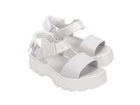 Melissa Kick Off Platform Sandals for Women - Super Soft and Flexible Vegan Chunky Platform Sandal with Adjustable Straps and Open Toe Design, White, 6 UK