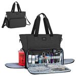 CURMIO Nurse Tote Bag with Padded Laptop Sleeve, Medical Supplies Bag for Home Visits, Health Care, Hospice, Perfect for Nursing Students, Medical Assistant, Visiting Nurses, Bag ONLY, Black