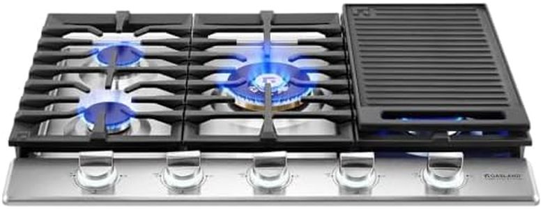 GASLAND Chef Collection 30 Inch Gas Cooktop, GH4305SF 5 Italy Burner Propane Stovetop with Backlit LED Knobs, Dishwasher Safe Grates, Reversible Cast Iron Grill/Griddle, NG/LPG Convertible, 120V