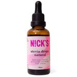 NICKS Stevia Drops (50ml) Natural Sugar Free Zero Calorie Liquid Keto Sweetener Gluten Free Low Carb Sugar Substitute Alternative (50 ml (Pack of 1), Natural)