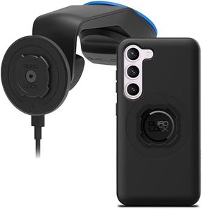 Quad Lock Windscreen/Dashboard Car Phone Holder with MAG Wireless Charging Head V2 and MAG Phone Case for Galaxy S23