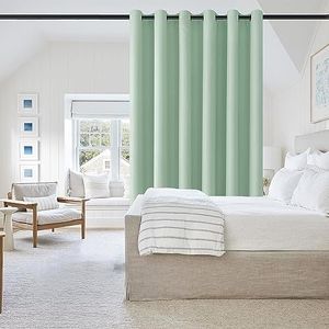 DWCN Blackout Curtain Panel for Bedroom - Thermal Insulated Energy Saving Grommet Blackout Drapery for Patio Door, Room Divider Big Long Curtain, Aqua, W100 by L96, 1 PC