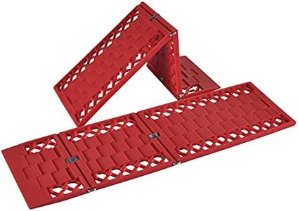 HOMEE All-Weather Foldable Traction Boards, Auto Tire Traction Mat Tire Grip Aid, Traction Tracks Tire Ladder Traction Track for Mud Sand Snow 2Pcs for All car 21.7''x7.10''x0.4''(Red)