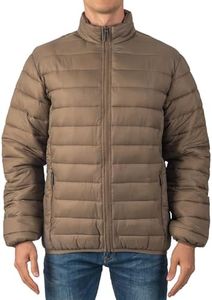 Alpine Swiss Niko Mens Down Alternative Jacket Puffer Coat Packable Warm Insulation & Lightweight Taupe 1XL