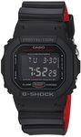Casio Men's DW-5600HR-1CR G Shock Digital Display Quartz Black Watch, Black/Red, One Size, Digital,Quartz Movement