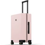 LEVEL8 Carry on Luggage for Airplanes, 20 Inch Luggage Suitcase with 8 Spinner Wheels, Lightweight Luminous Textured, TSA Lock Built-in, Women Suitcase, Pink