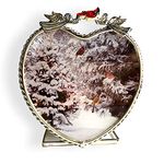 BANBERRY DESIGNS Cardinal Candleholder - Winter Scene with Red Cardinals in a Snowy Forest - Glass Tealight Candle Holder Christmas Decor