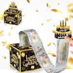 Interesting Pullout Happy Birthday Money Box for Cash Gift, Novelty Cash Surprise Gift Box, Surprise Money Box for Birthday Gifts, Money Cake Pull Out Kit Birthday Gifts for Men and Women