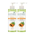 Biotique Papaya Deep Cleanse Face Wash | Gentle Exfoliation | Visibly Glowing Skin | 100% Botanical Extracts| Suitable for All Skin Types | 400ml (200ml*2)