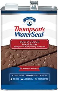 Thompson’s WaterSeal Solid Color Waterproofing Wood Stain and Sealer, Chestnut Brown, 1 Gallon