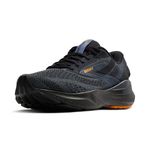 Brooks Men’s Adrenaline GTS 24 Supportive Running Shoe, Black/Country Blue/Orange, 11.5 Medium