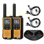 22 Channels FRS Radio Rechargeable NOAA 2 Pack with Gang Charger (F22-Orange)