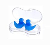 1 Pairs Swimming Earplugs, Waterproof Reusable Silicone Swimming Ear Plugs for Swimming Showering Bathing Surfing Snorkeling and Other Water Sports, Suitable for Kids and Adults (Blue)