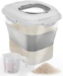 fullstar Rice Container 50 Lbs Storage - 50Lb Rice Storage Container 50 Lbs Flour Storage - Rice Container Storage Large Food Container - Dog Food Storage Container Pet Food Container Storage (Gray)