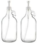 kitchentoolz Half Gallon Glass Pump Dispenser Bottle, Large Jug with Pump for Laundry Soap Dispenser, Liquid Detergent, Fabric Softener, Syrup Pump - 64 oz Capacity