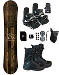 Symbolic Freedom Snowboard & Bindings & Boots +Leash+Stomp+Mask+Burton Decal Package (145cm Hybrid Rocker, 9 Mens Black Boots & Black Bindings)